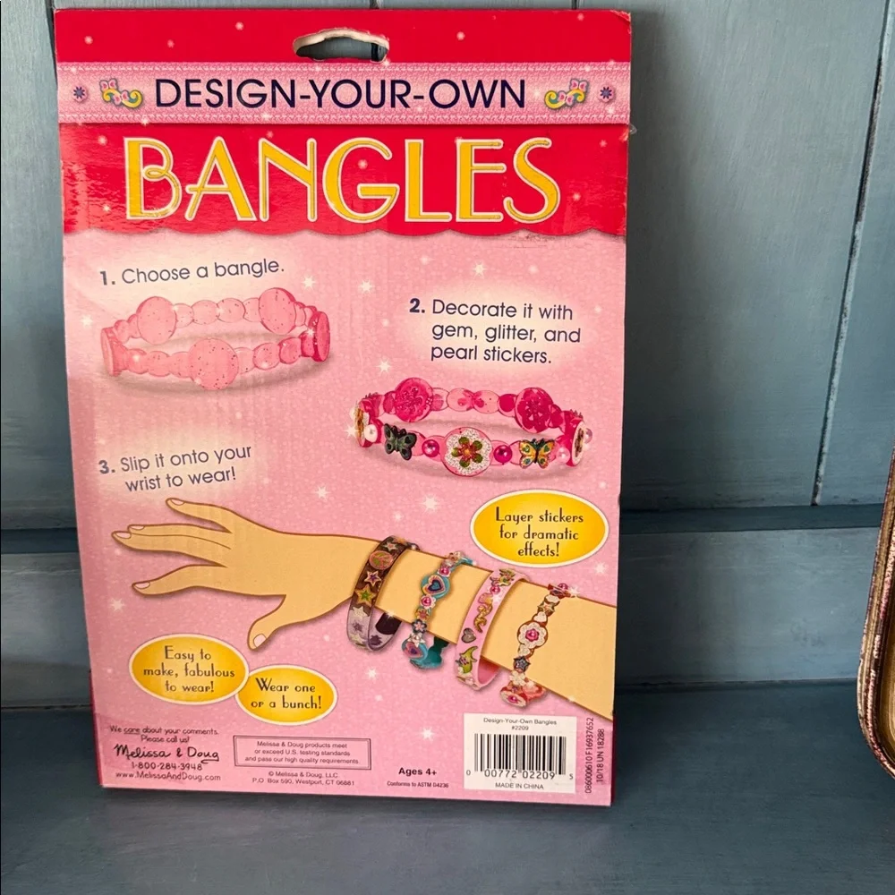 Melissa & Doug Design-Your-Own Bangles - Red, Purple, Blue